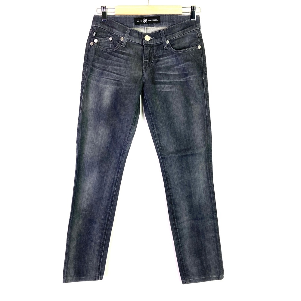 Rock & Republic CRAZY B Jeans Size 26 Gray Skinny Stretch